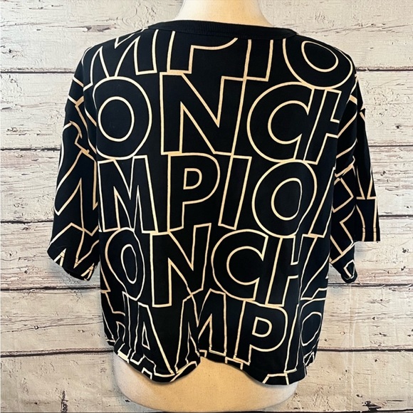 CHAMPION Cropped Logo T-Shirt Black/ White-XL - Picture 2 of 3